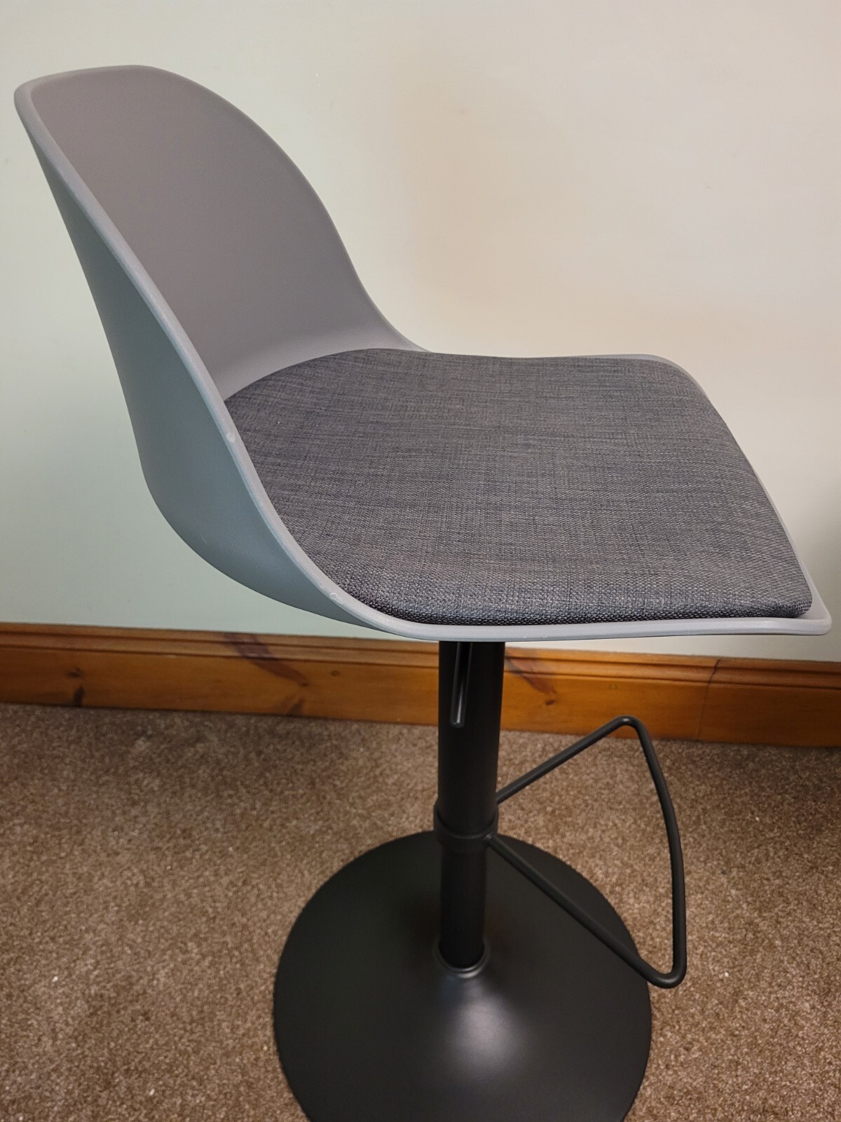 John Lewis Whistler Gas Lift Adjustable Bar Stools Set Of 2 Grey eBay