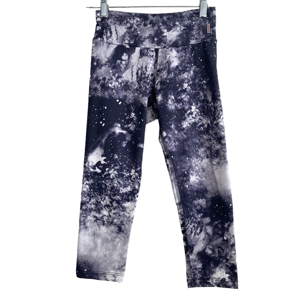 KOS USA Leggings Mujer XS Negro Blanco Galaxy Tie Die Foto 3 de 4