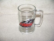 University of New Mexico Lobos pewter logo emblem handled glass tankard mug