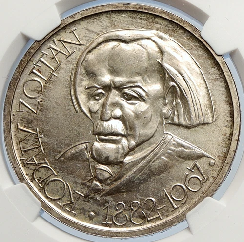 1967 HUNGARY 80Yrs Zoltan Kodaly OLD Vintage Silver 100 Forint Coin NGC i105777