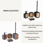 4-Piece Bathroom Accessory Set Rubber and Wood