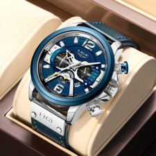 Men Luxury Sports Watch Automatic Chronograph Quartz Movement Date Display Gift
