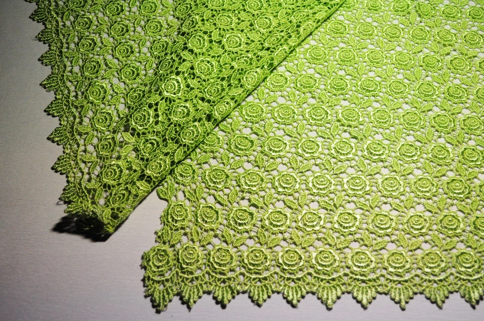 Unotrim 42"  Rose Venice Lace Fabric All Over Both side Scalloped Edge 9 colors - Image 3 of 4