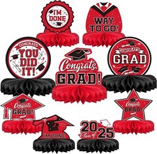 9PCS Graduation Party Decorations Class of 2025 Congrats Grad Table Centerpiece