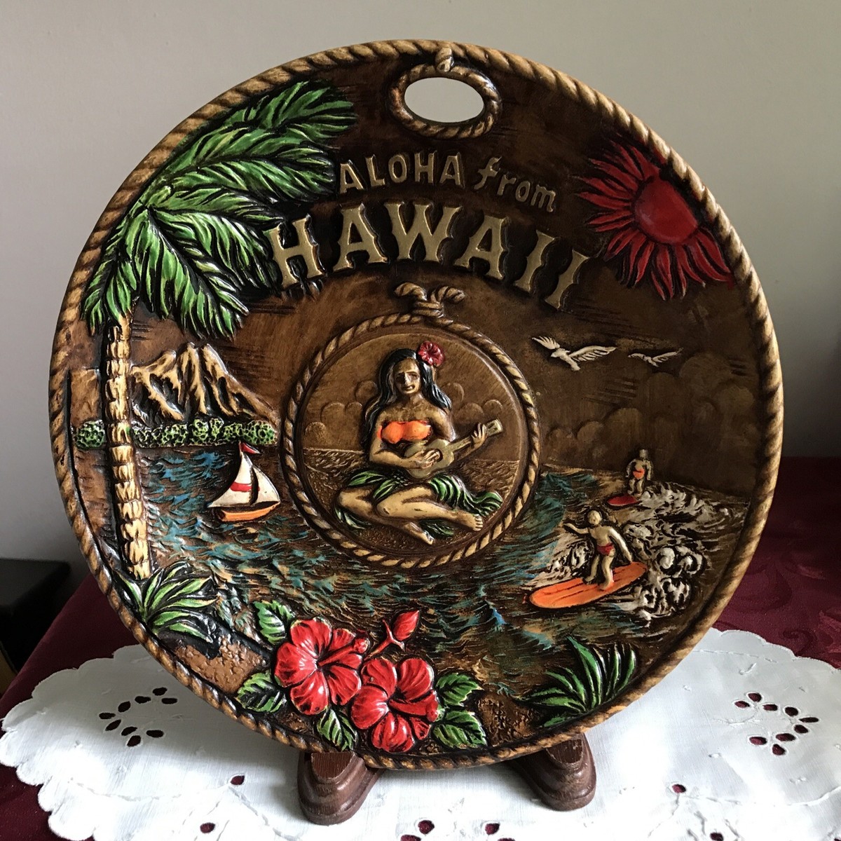 Vintage RB Hawaii 8” Ceramic Souvenir Plate made in Japan