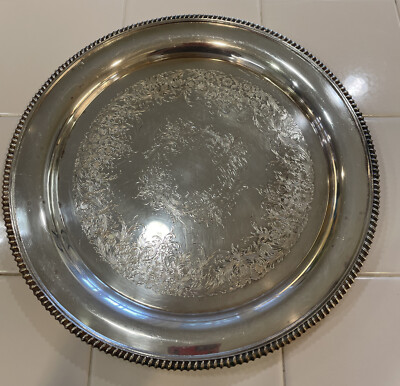 【Internatinal Silver】 ギャラリートレー 33cm Vintage International Silver Co. 13.5” Tray Ashley #7071 WILCOX IS