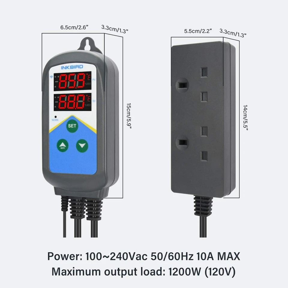 INKBIRD ITC 306T WIFI Aquarium Temperature Controller Tank Heater Thermostat - Image 4 of 4