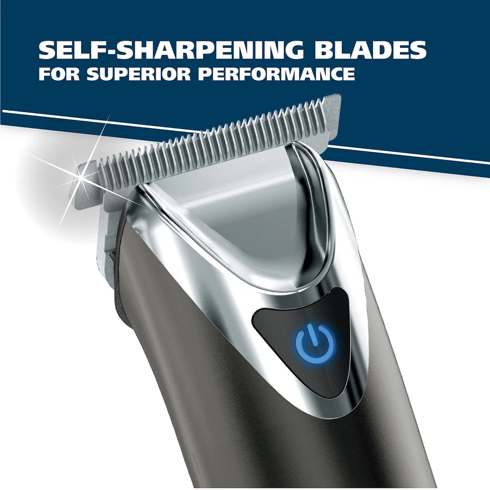 Recortadora de barba de pizarra de acero inoxidable de iones de litio 2.0+ para hombre - afeitado eléctrico... Foto 3 de 4