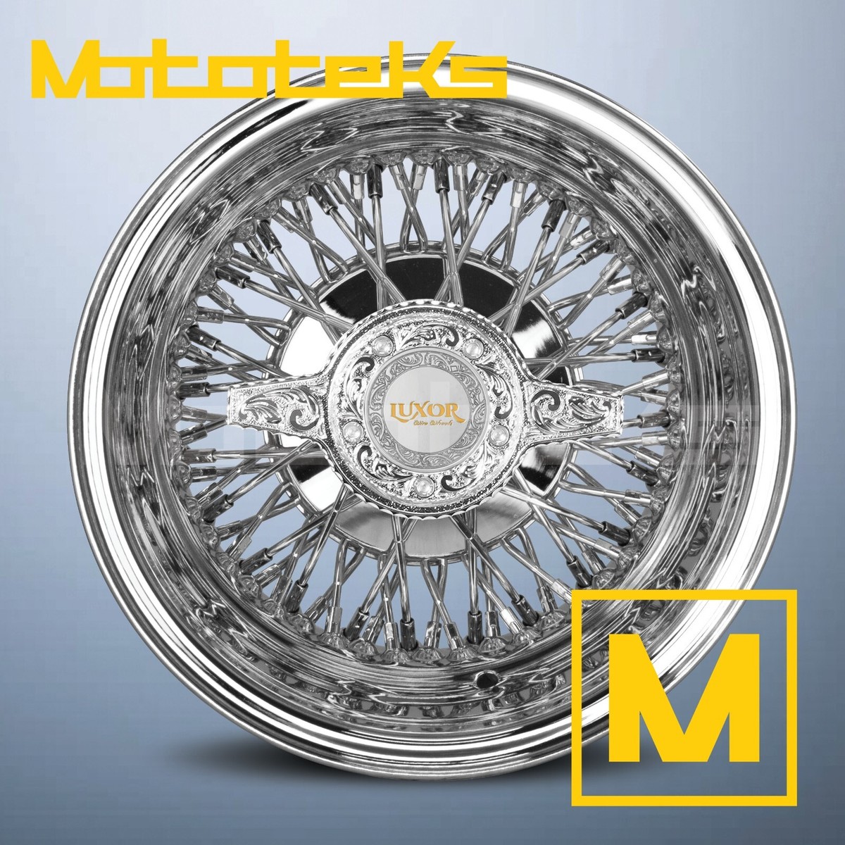 13X5.5 LUXOR WIRE WHEELS 72 CROSS REV RIM CHROME SINGLE 1 PIECE