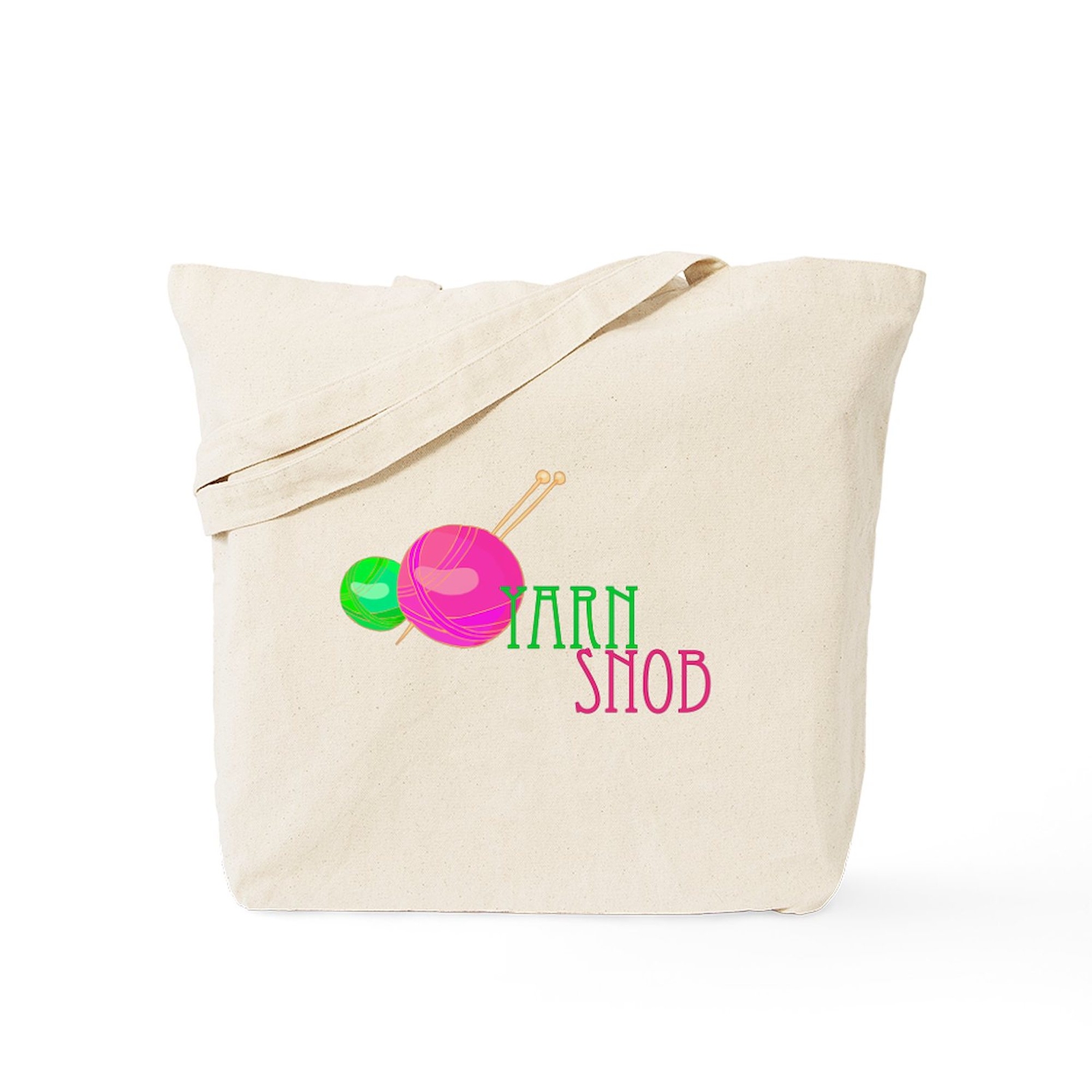 CafePress Yarn Snob Natural Canvas Tote Bag, Cloth Shopping Bag (190717271)