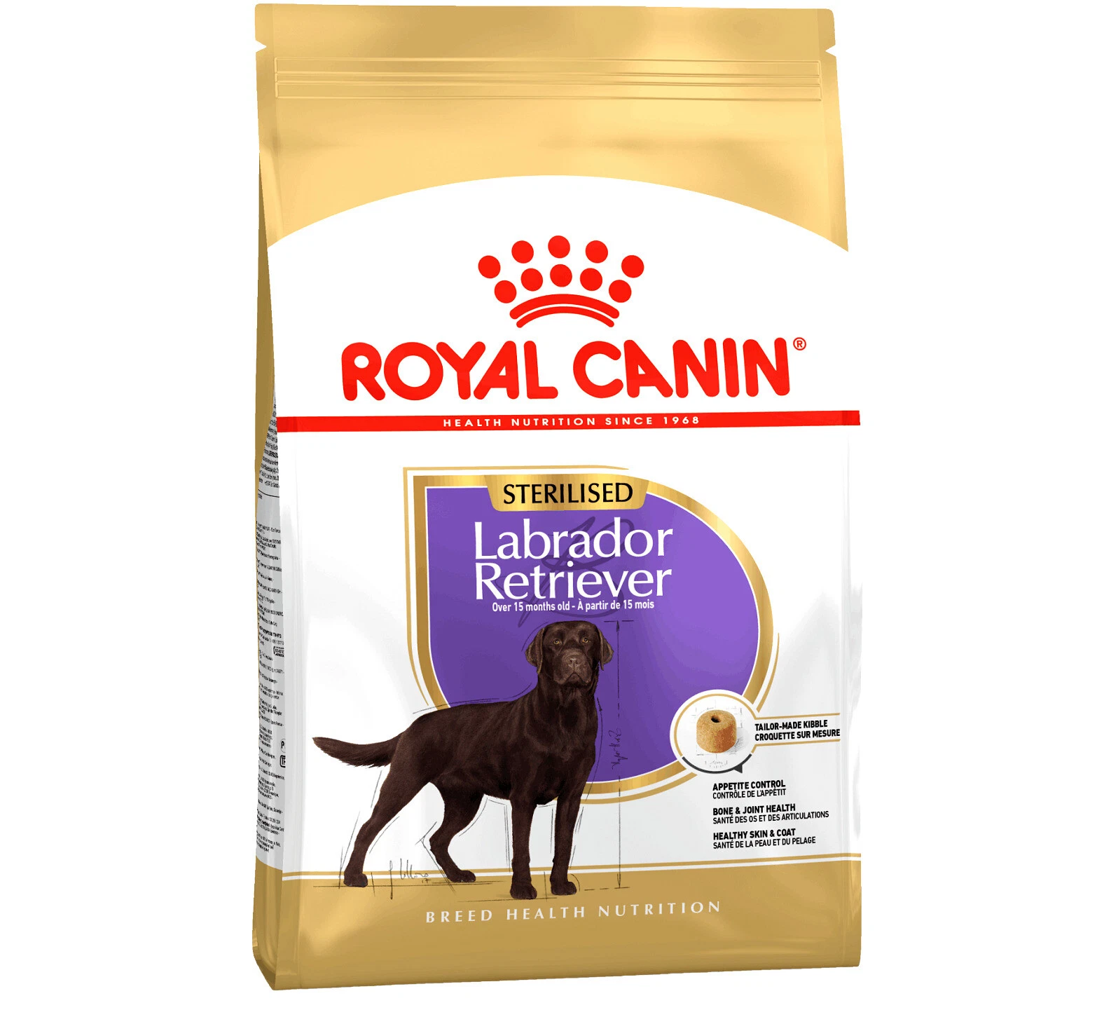 Gefrorenes Hundefutter mit Huhn