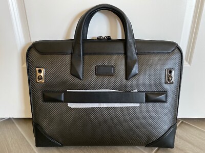 Tumi Black CFX Stowe Carbon Fiber Slim Laptop Brief Travel Tumi Black CFX Stowe Carbon Fiber Slim Laptop Brief Travel