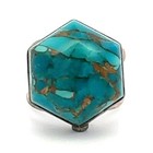 Jay King DTR Sterling Silver Hexagon Turquoise Ring Size 11 Southwestern Estate — photo 5