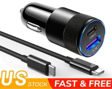 30W Fast Charge Type-C Car Charger Adapter For iPhone 17 16 15 14 13 12 Pro Max