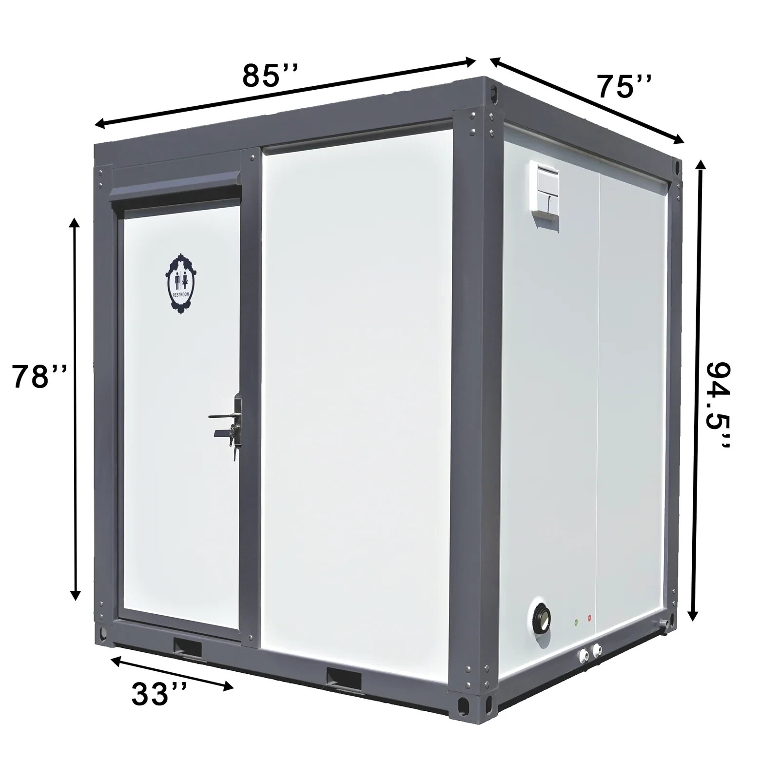 Bastone Portable Mobile Restroom Bathroom w/ Showers Sink Window