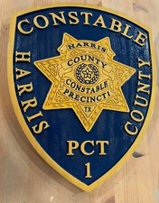 Police Harris Constable 3D wood routed patch sign plaque Custom