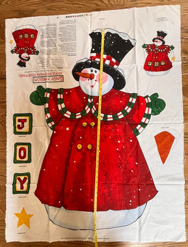 DAISY KINGDOM Joyful Snowman Christmas Door Decor CUT & SEW Fabric Panel Vintage - Picture 5 of 5