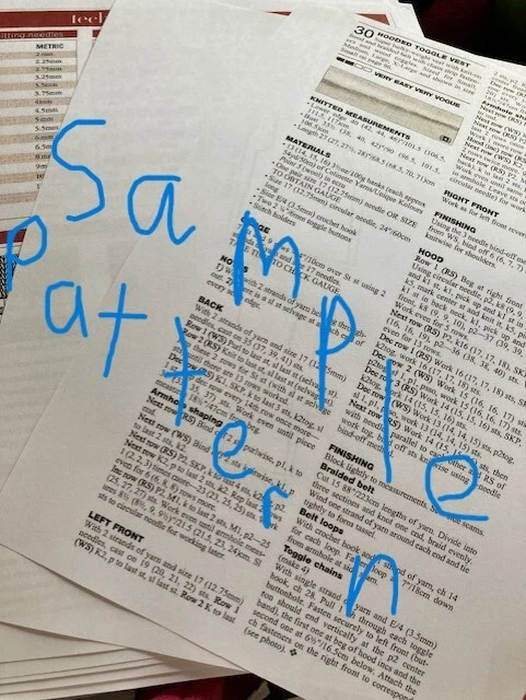 Knitting Pattern copy Ladies long line chunky box stitch cardigan 46-56" 217J - Image 4 of 4