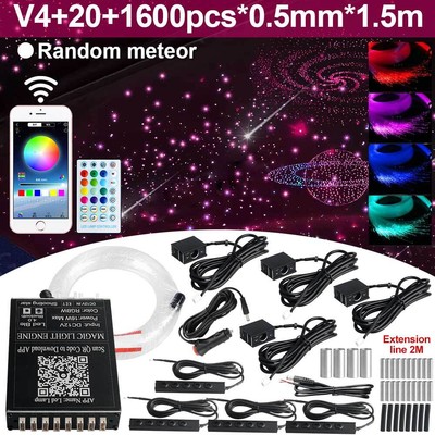 1600pcs RGBW LED Twinkle Fiber Optic Light Kit Headliner Star Roof Ceiling Light