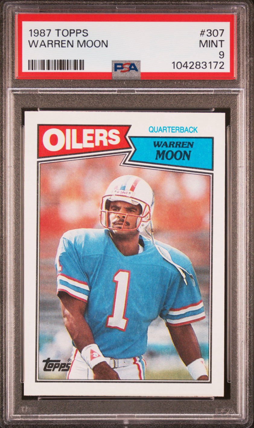 1987 Topps #307 Warren Moon HOF Houston Oilers PSA 9