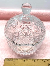 Gorgeous  Cut Glass 4" Covered Candy Dish