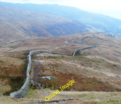 Photo 6x4 Drystone Wall snaking towards High Brock Crags Rydal  c2014