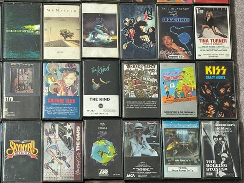 Cassette Tape Lot Rock N Roll Rolling Stones KISS Def Leppard Chicago Lot (49) - Foto 3 di 8