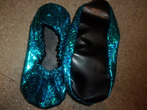 BOWLING SHOE COVERS TEAL MERMAID IRREDESCENT - Foto 2 di 2