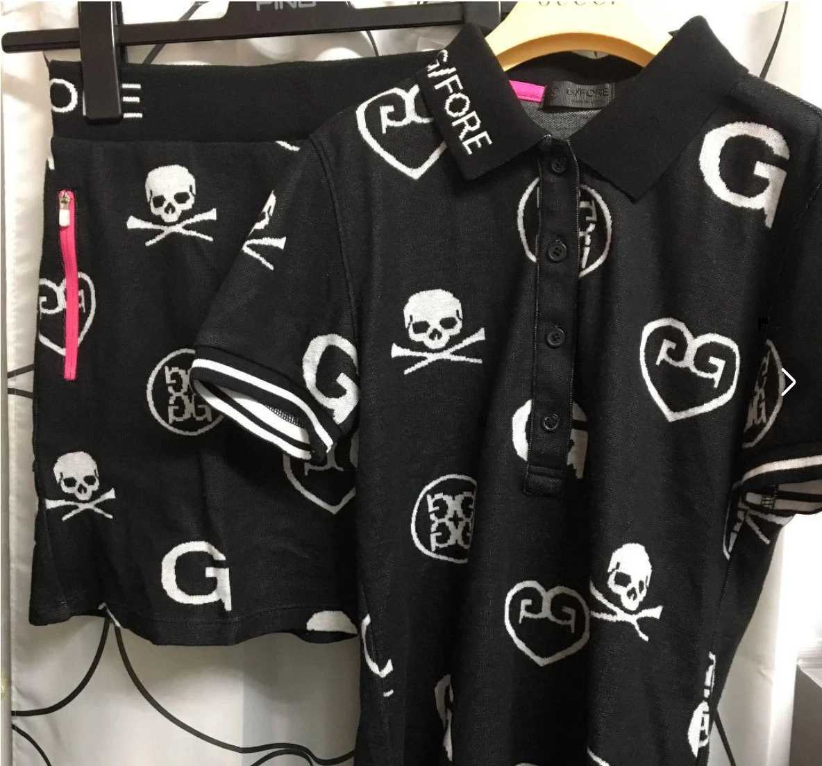 G FORE setup skull Black Polo Shirts Skirts Size S 36 | eBay