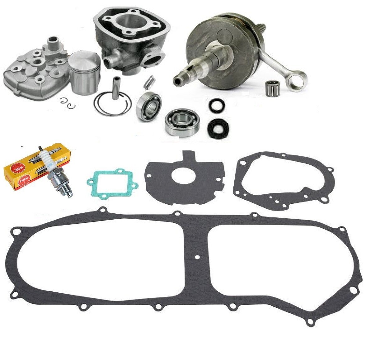 Cylindre culasse vilebrequin 50cc pour scooter Yamaha Nitro et MBK Aerox LC
