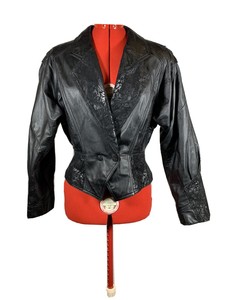 jaqueta de couro anos 80