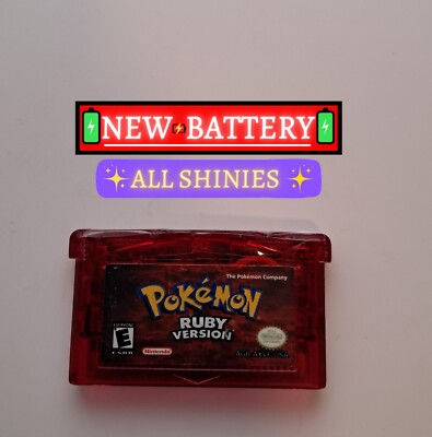 Authentic Pokemon Ruby with NEW Battery * All Shiny *