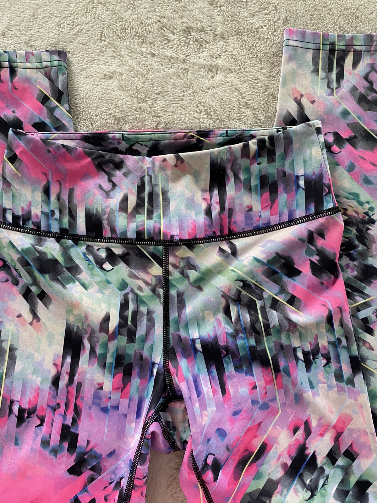 FILA Sport Donna Nero Rosa Pantaloni Allenamento Leggings Sportivi Taglia S