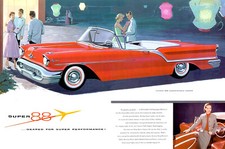 1957 Oldsmobile Super 88 Conv Showroom wall illustration 13 x 19 Iris Giclee