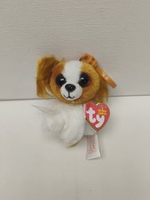 Ty  Boo 3.5" clip ~ BARKS ~ Dog/Papillon ~ MWMT ~ Glitter eyes ~ RARE ~ DOB:2/27