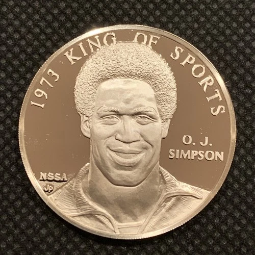 RARE O.J. SIMPSON - STERLING SILVER ROUND - KING OF SPORTS - PROOF!
