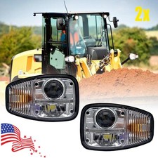 Pair Led Headlight Turn Signal High-low Beam For Caterpillar 236d 246c 262d 914k