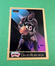 DAVID ROBINSON AUTOGRAPH (TTM) -1990 SKYBOX - ERROR - BLANK BACK-RARE AUTO