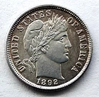 🧿1892 BARBER DIME.....GEM.....AU /BU.......WOW!🧿