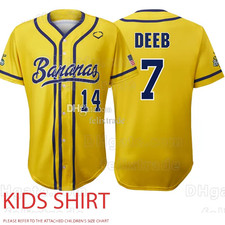 Savannah Bananas Baseball Jersey Kids Size S-5XL Men Gifl Love Fan