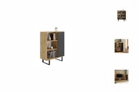 Fondi Sideboard Mit Regal Artisan-Eiche-Optik/Schwarz Metallbeine Loft-Stil