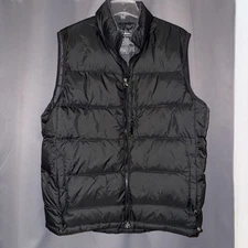 LL Bean Vest Mens Large Black Goose Down Puffer