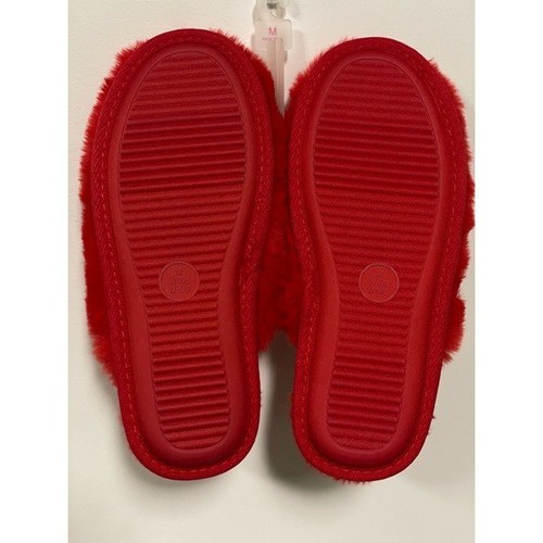 NWT Wondershop Target Faux-Fur Slip-On Slippers Red Size M (W 7/8, M 5/6) - Picture 5 of 5