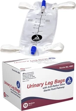 Dynarex Urinary Leg Bag, for Use with Catheter, Has a Non-Drip Closure