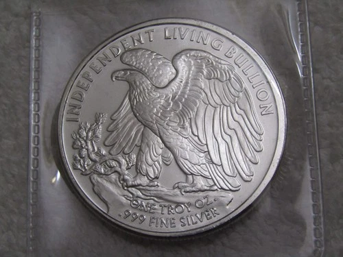 Independent Living Bullion 1 Troy Oz. .999 Fine Silver Round Walking Liberty