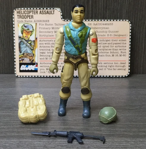 1983 GI JOE AIRBORNE v1 100% Complete w/ File Card Hasbro ARAH Vintage