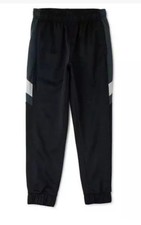 Athletic Works Boys Tricot Joggers Pants Black W/Gray Trim Size XS 4-5 NWT