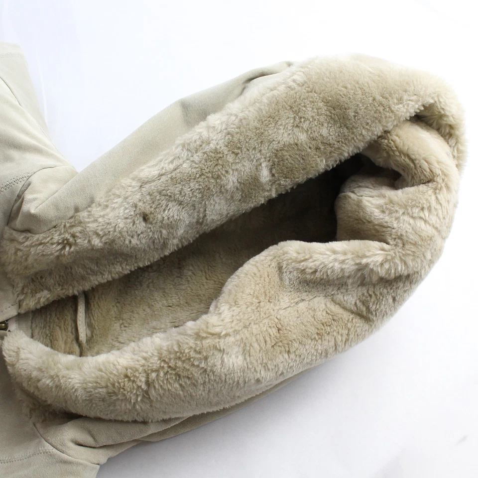 Abrigo Covington Outerwear Largo Medio Beige Cuero Real y Piel Falsa Para Mujer Talla XL Foto 3 de 4