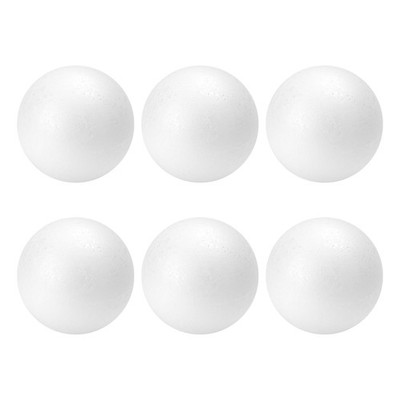 6 Pack Foam Balls for Crafts, 4-Inch Round White Polystyrene Spheres for DIY ...