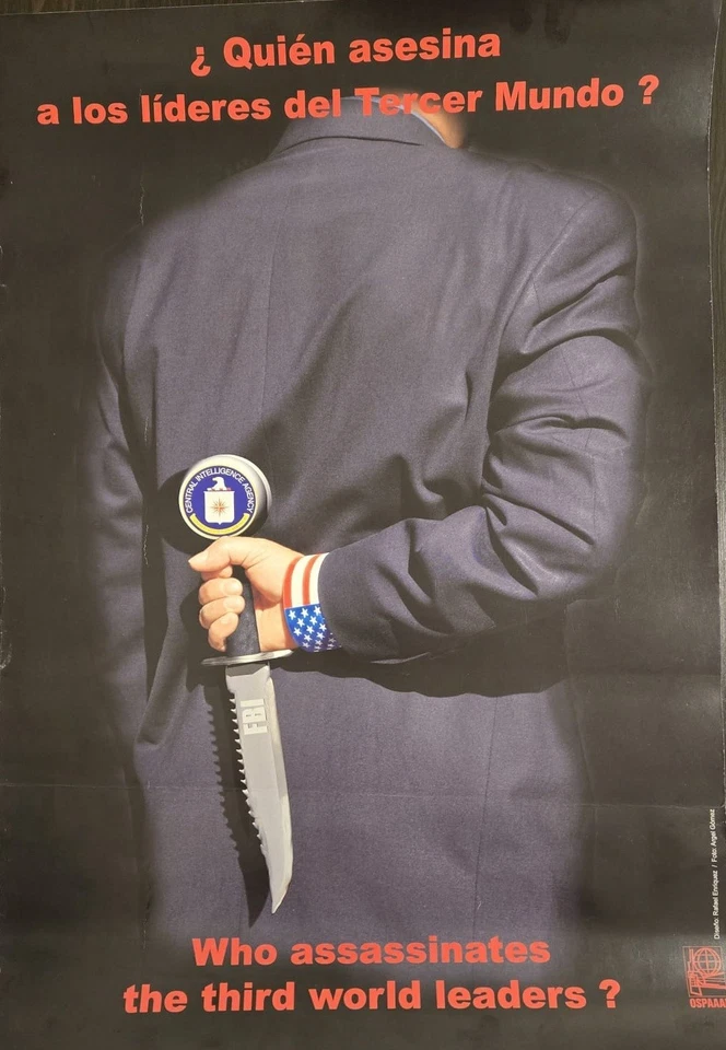 ORIGINAL OSPAAAL Kubanisches Politisches Poster; Attentate the third world leader